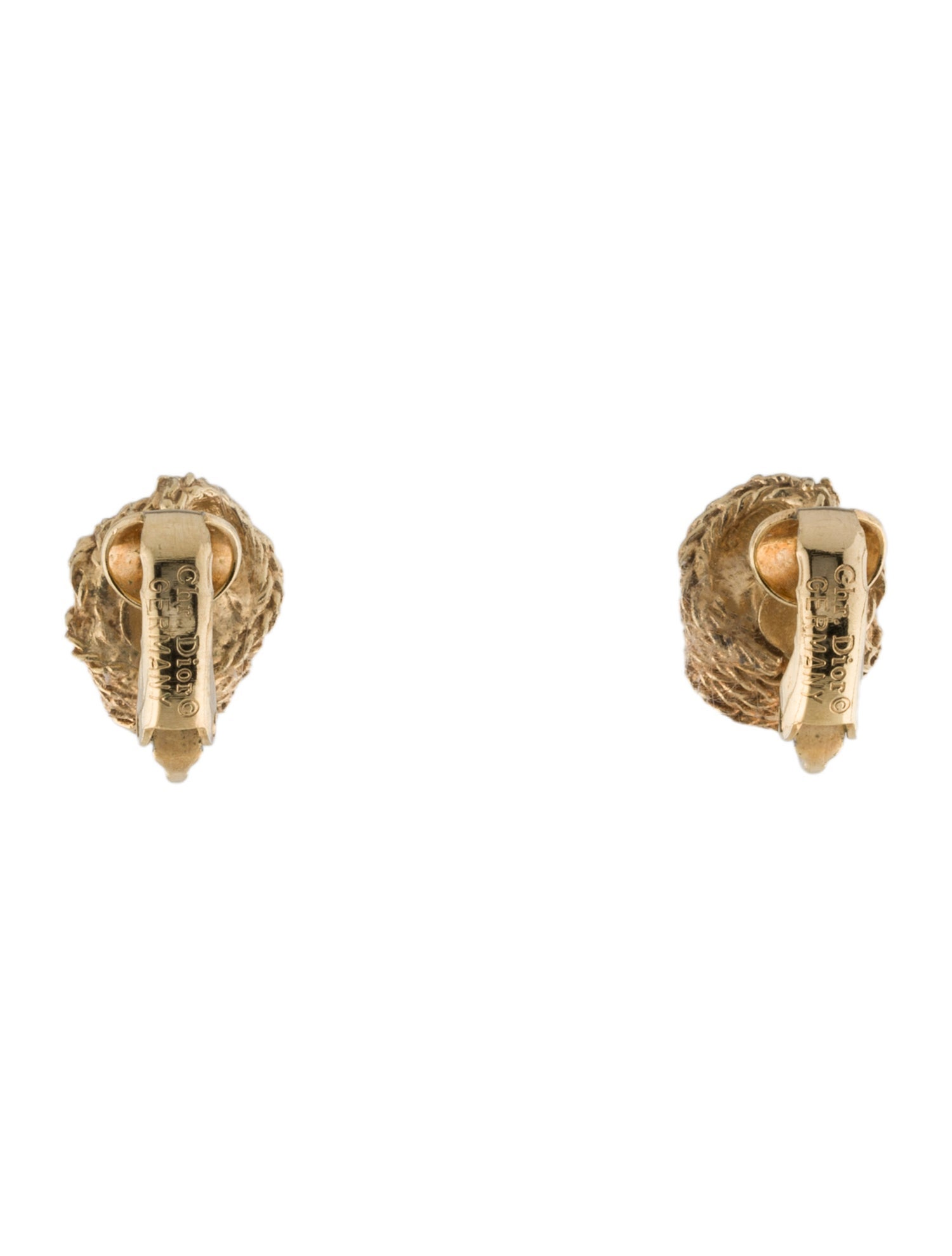 Christian Dior Vintage Textured Knot Clip-On Earrings